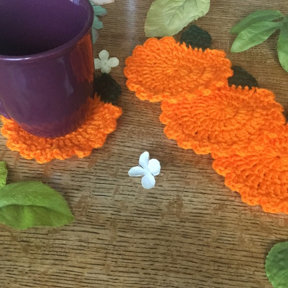 Crochet pumpkin coasters - Picture 4 of 8